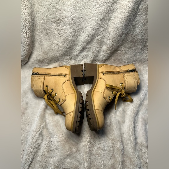 Timberland Kori Park Womens Size 7 Wheat Nubuck Suede Leather 6in Lace Up Heel - Picture 3 of 7